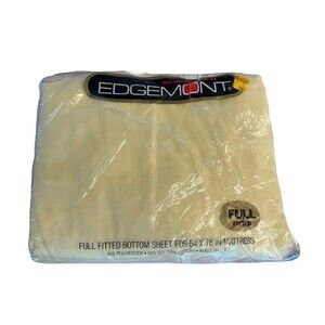 NOS Vintage Edgemont Full Fitted Sheet Yellow USA Made Poly cotton Muslim READ